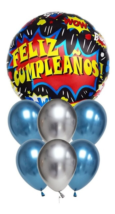 Set Globos Decoración 7 Uds Feliz Cumpleaños + 1 Base - Imagen 11