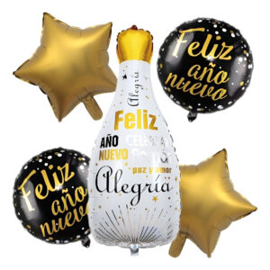 Set De Globos Decoración 5 Uds Motivo ( Feliz Año Nuevo )
