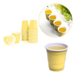 Pack 30 Uds Vasos Rojos Pequeños Desechables Tipo Shot Color Amarillo