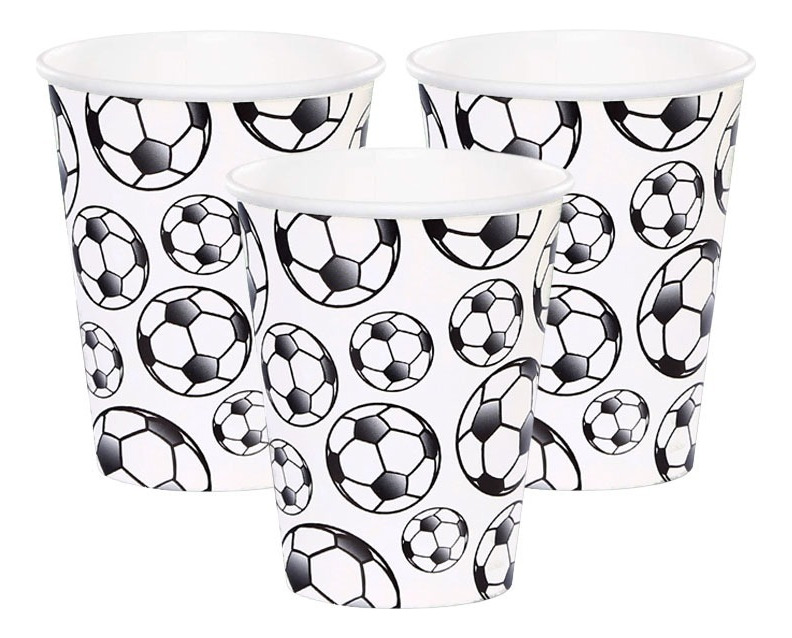 Pack 6 Uds Vaso De Cartón Con Diseño Pelota Futbol - Imagen 3