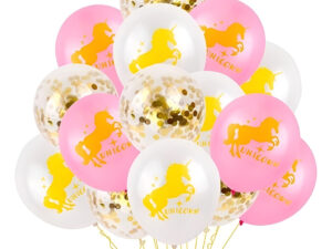 Set Globos Decoración 15 Uds Globos Látex Confeti Unicornio