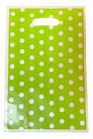 Bolsas Para Dulces Cumpleaños Verde Con Puntos (pack 10u)