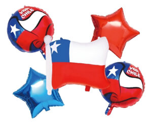 Set De Globos Decoración 5 Uds Motivo Viva Chile