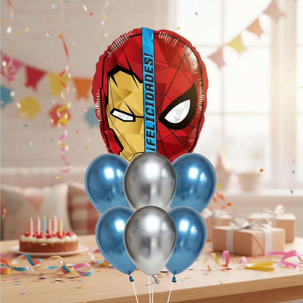 Set De Globos Decoración 7 Uds Superhéroe Marvel - Imagen 9