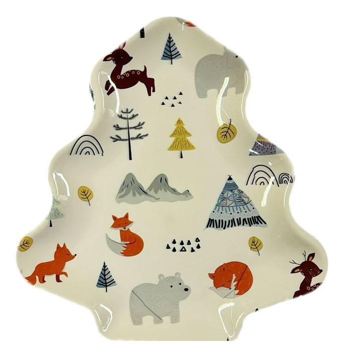 Pack / Plato Árbol / Decoración Navidad / Melamina 28 Cm - Imagen 4