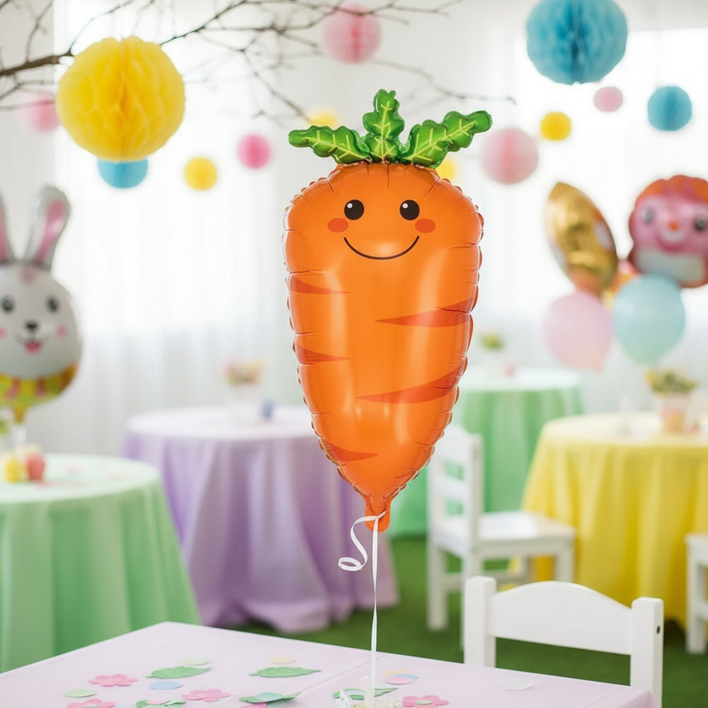 Globo Metálico Con Forma De Verdura Zanahoria - Imagen 3