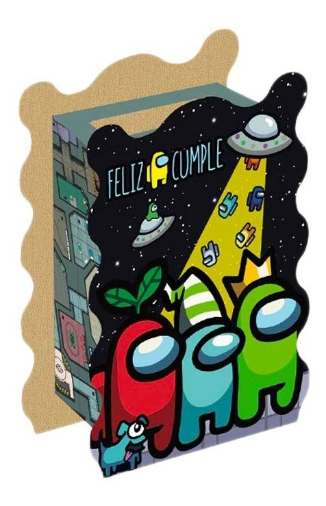 Piñata De Cumpleaños Among Us Rectangular