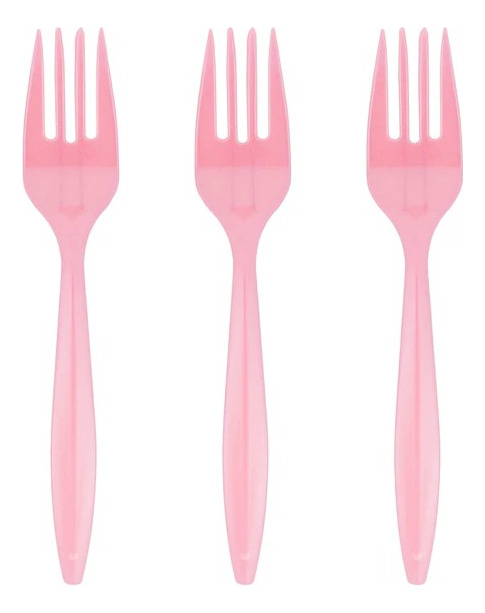 Pack 20 Uds Tenedor Plástico Unicolor Para Fiesta - Imagen 2