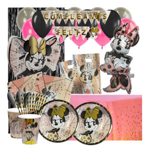Set De Cumpleaños + Globos + Piñata Minnie Juvenil 6 Persona