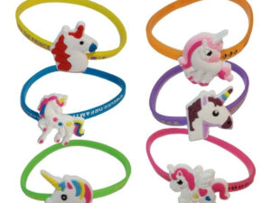 Pack 6 Uds Pulseras De Goma Diseño Unicornio