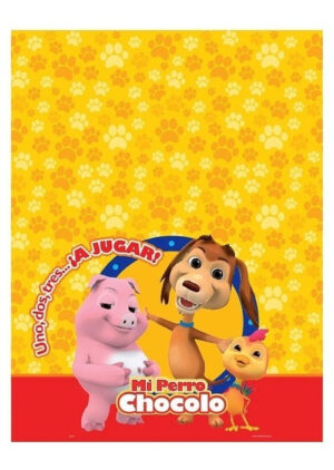 Mantel Plástico Decoración Rectangular Motivo Perro Chocolo