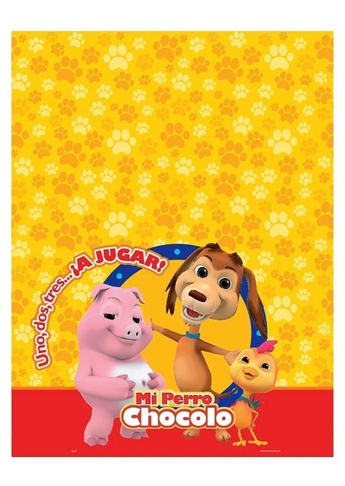 Mantel Plástico Decoración Rectangular Motivo Perro Chocolo