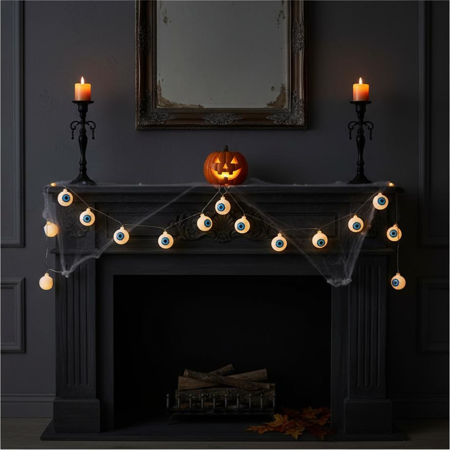 Guirnalda Con Luces 10 Uds Forma Ojos / Halloween - Imagen 3