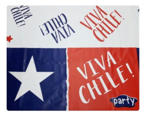 Mantel Plástico Decoración Rectangular Motivo Viva Chile