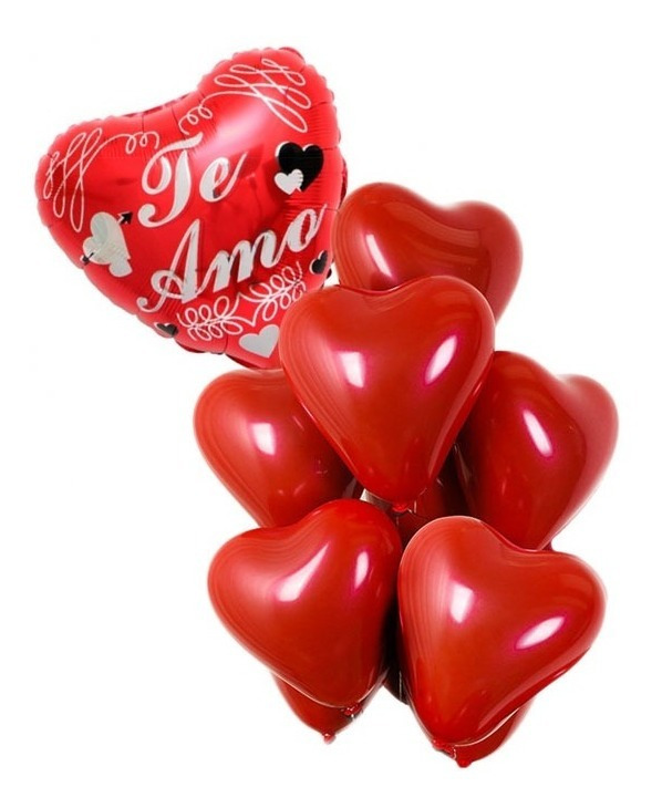 Set De Globos Decoración 7 Uds Corazón - Imagen 2
