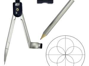 Set 3 Piezas / Compas Escolar Con Lapiz / Sacapunta / 0603-b