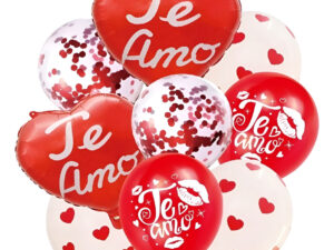 Set De Globos Decoración 9 Uds Corazón Con Frases