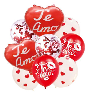 Set De Globos Decoración 9 Uds Corazón Con Frases