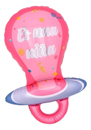 Globo Metálico Silueta Chupón / Es Una Niña / Baby Shower