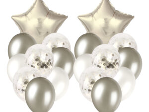 Pack 2 Uds Set Globos Decoración 9 Uds Estrella + Inflador
