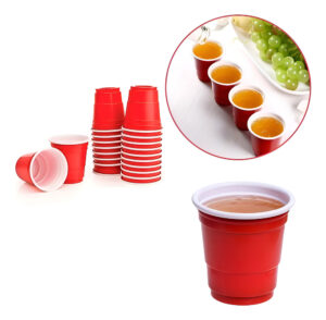 Pack 30 Uds Vasos Rojos Pequeños Desechables Tipo Shot Color Rojo