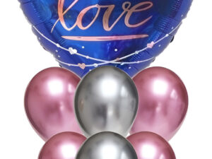 Set De Globos Decoración 7 Uds Corazón Metálico Frase Love