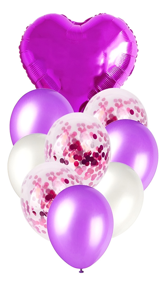 Set De Globos Decoración 9 Uds Corazón + Inflador - Imagen 29