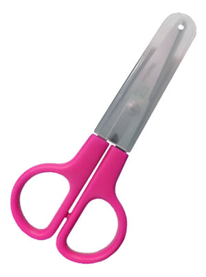 Tijera Escolar Con Forro / Punta Roma / Modelo 857d Color Rosa