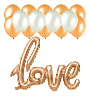 Set De Globos Decoración 15 Uds / Frase Love + Globos Látex