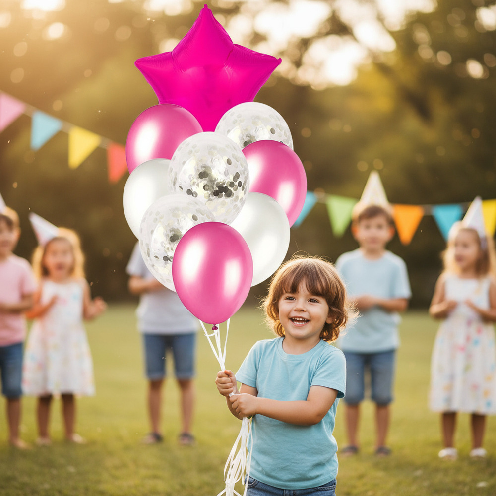 Set De Globos Decoración 9 Uds Estrella + Inflador - Imagen 10