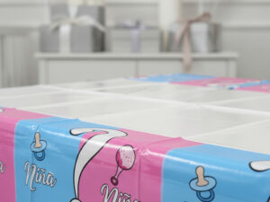 Mantel Plástico Rectangular Revelación De Género Niño O Niña