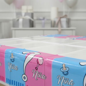 Mantel Plástico Rectangular Revelación De Género Niño O Niña