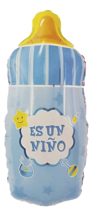 Globo Metálico Silueta Biberón / Frase Es Un Niño / Baby