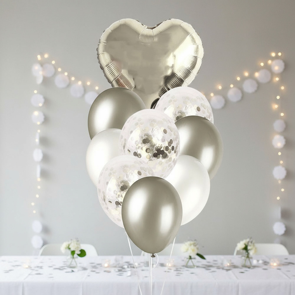 Set De Globos Decoración 9 Uds Corazón + Inflador - Imagen 22