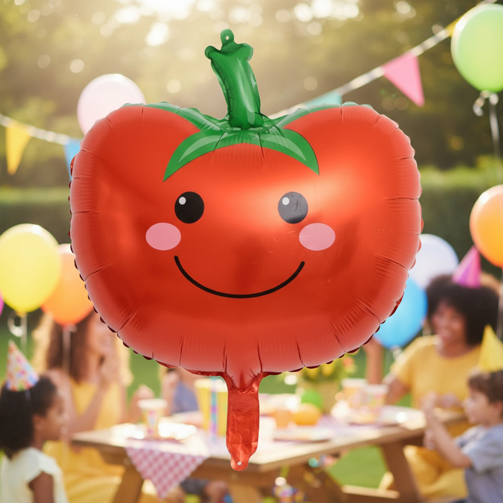 Globo Metálico Con Forma De Fruta Tomate - Imagen 3
