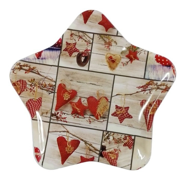 Pack / Plato Estrella / Decoración Navidad / Melamina 22 Cm - Imagen 5