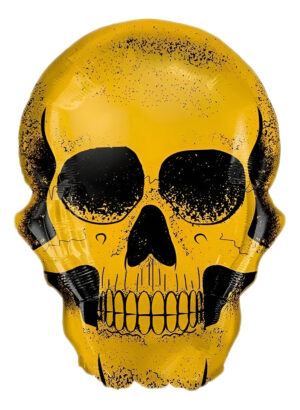 Globo Metálico Para Decoración Calavera Dorada / Halloween