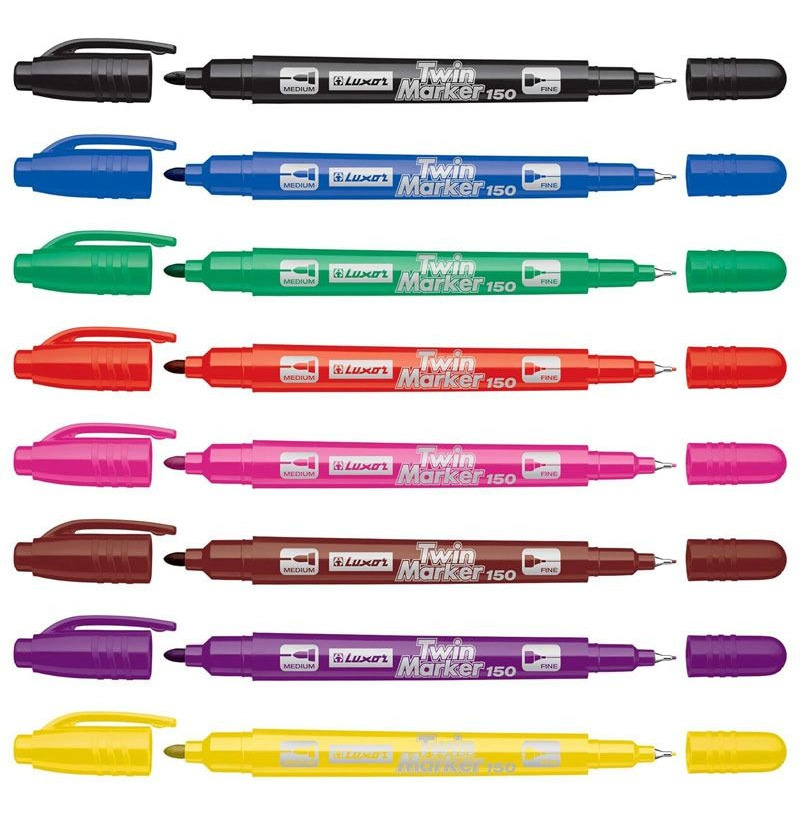 Pack 8 Uds Marcador Permanente / Doble Punta / Plumon 150
