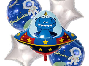 Set De Globos Decoración 5 Uds Nave Espacial + Estrellas
