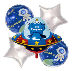 Set De Globos Decoración 5 Uds Nave Espacial + Estrellas