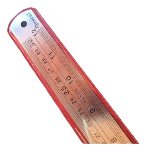 Regla Metalica Acero Inoxidable 30cm Hand - Imagen 2