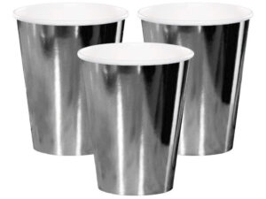 Pack 6 Uds Vaso De Cartón Con Diseño Metalizado