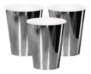Pack 6 Uds Vaso De Cartón Con Diseño Metalizado