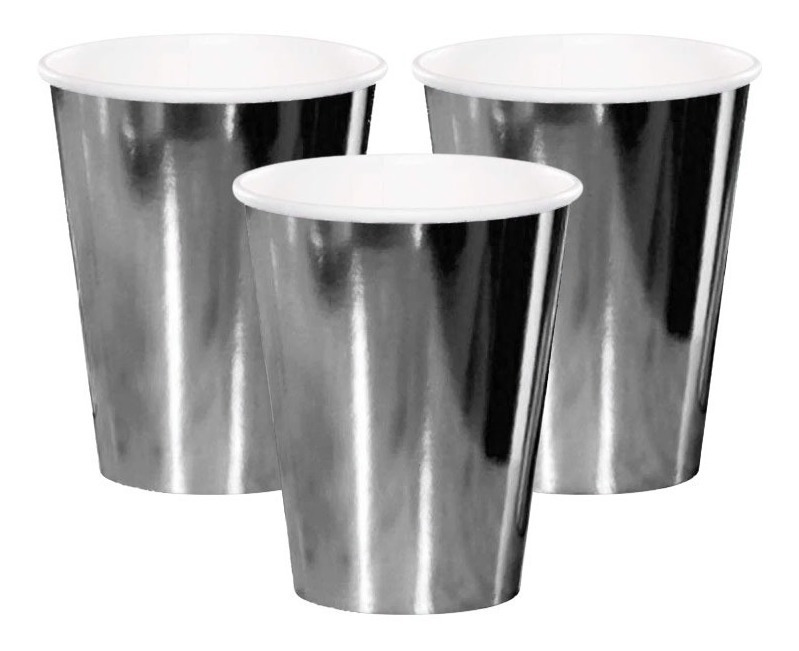Pack 6 Uds Vaso De Cartón Con Diseño Metalizado