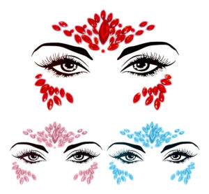 Pack 3 Face Sticker / Brillos /cara Cuerpo/ Piedras Tatoo