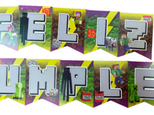 Guirnalda Minecraft Feliz Cumple