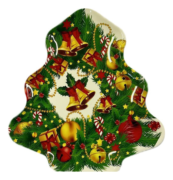 Pack / Plato Árbol / Decoración Navidad / Melamina 28 Cm - Imagen 8
