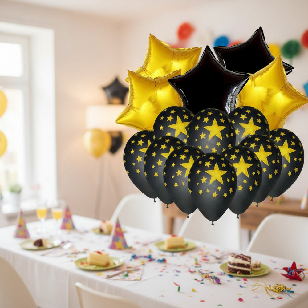 Set De Globos Decoración 15 Uds Estrellas Mas Globos Látex - Imagen 2