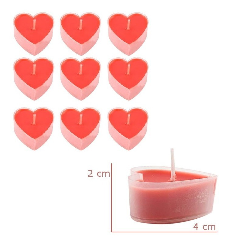 Vela Romántica Con Forma De Corazón 9 Uds - Imagen 2