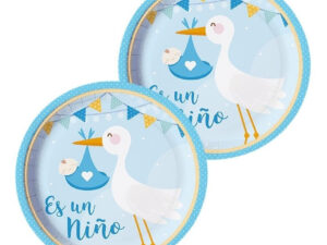Pack 6 Uds Plato Pequeño Cartón / Diseño Baby Shower